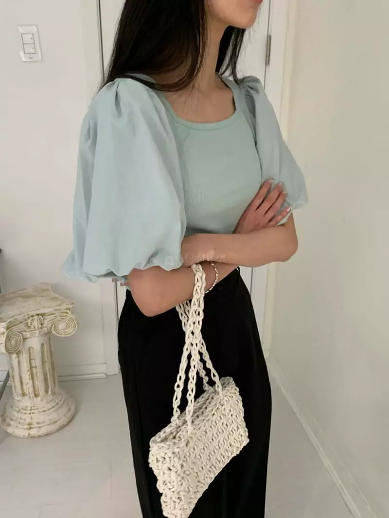 As Thought - Korean Women Fashion - #momslook - Tulip Puff Blouse - 2