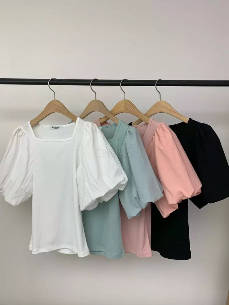 As Thought - Korean Women Fashion - #momslook - Puff Tee - 3