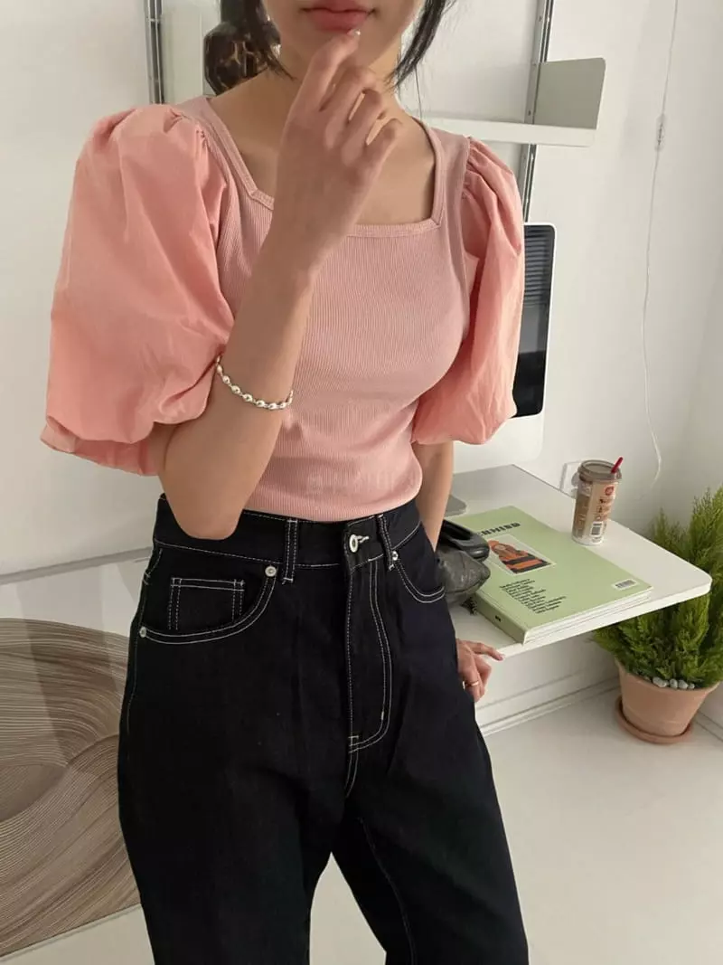 As Thought - Korean Women Fashion - #momslook - Puff Tee - 9