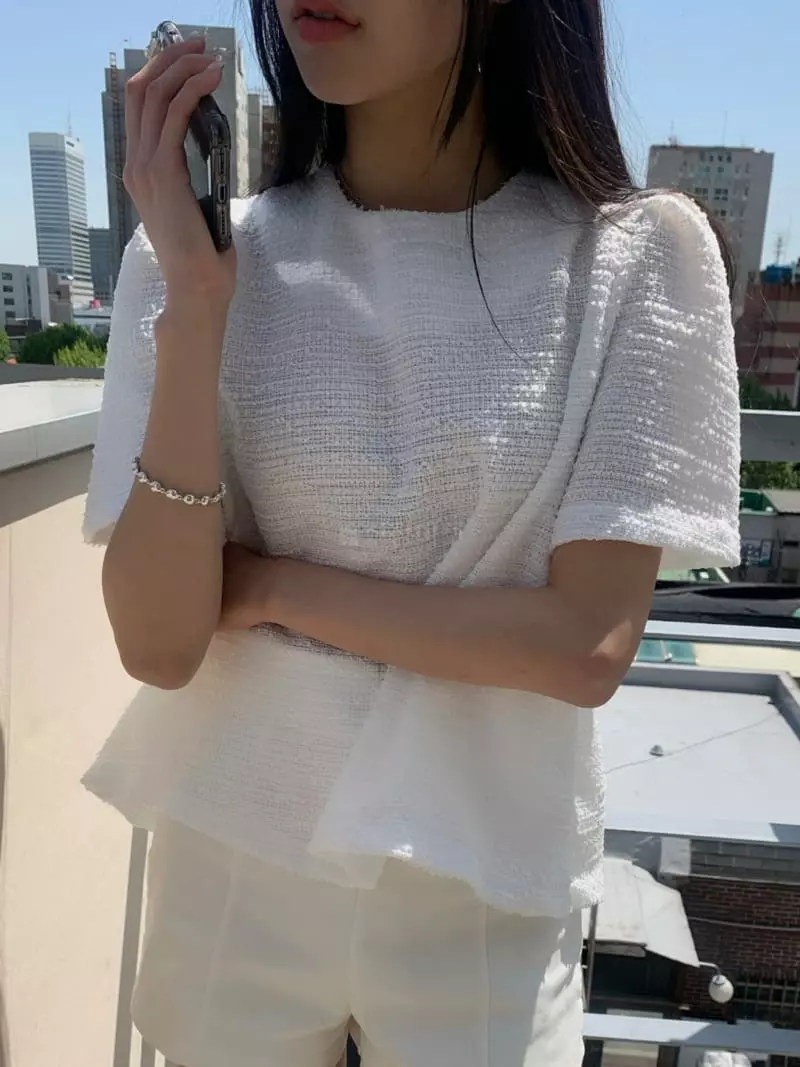 As Thought - Korean Women Fashion - #momslook - Twid Blouse
