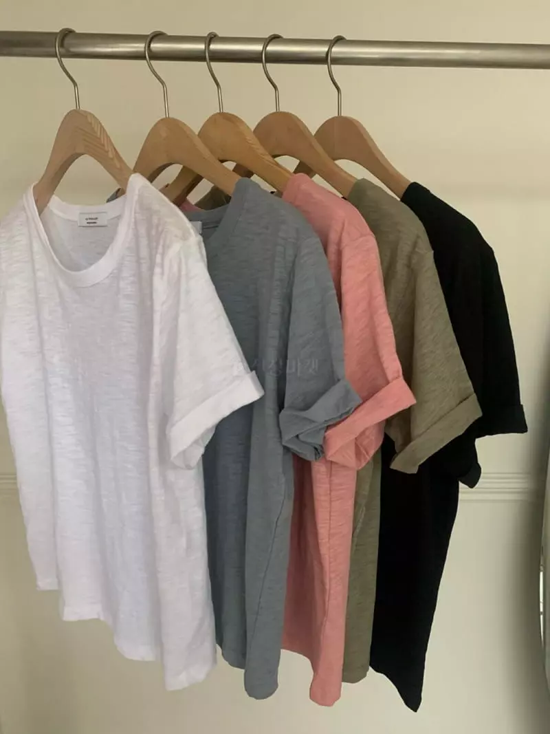 As Thought - Korean Women Fashion - #vintagekidsstyle - Roll-up Tee - 4