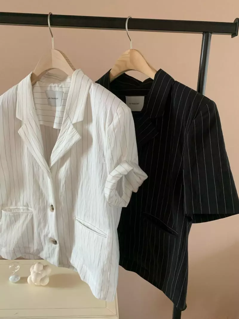 As Thought - Korean Women Fashion - #pursuepretty - Darling Stripes Jacket - 2