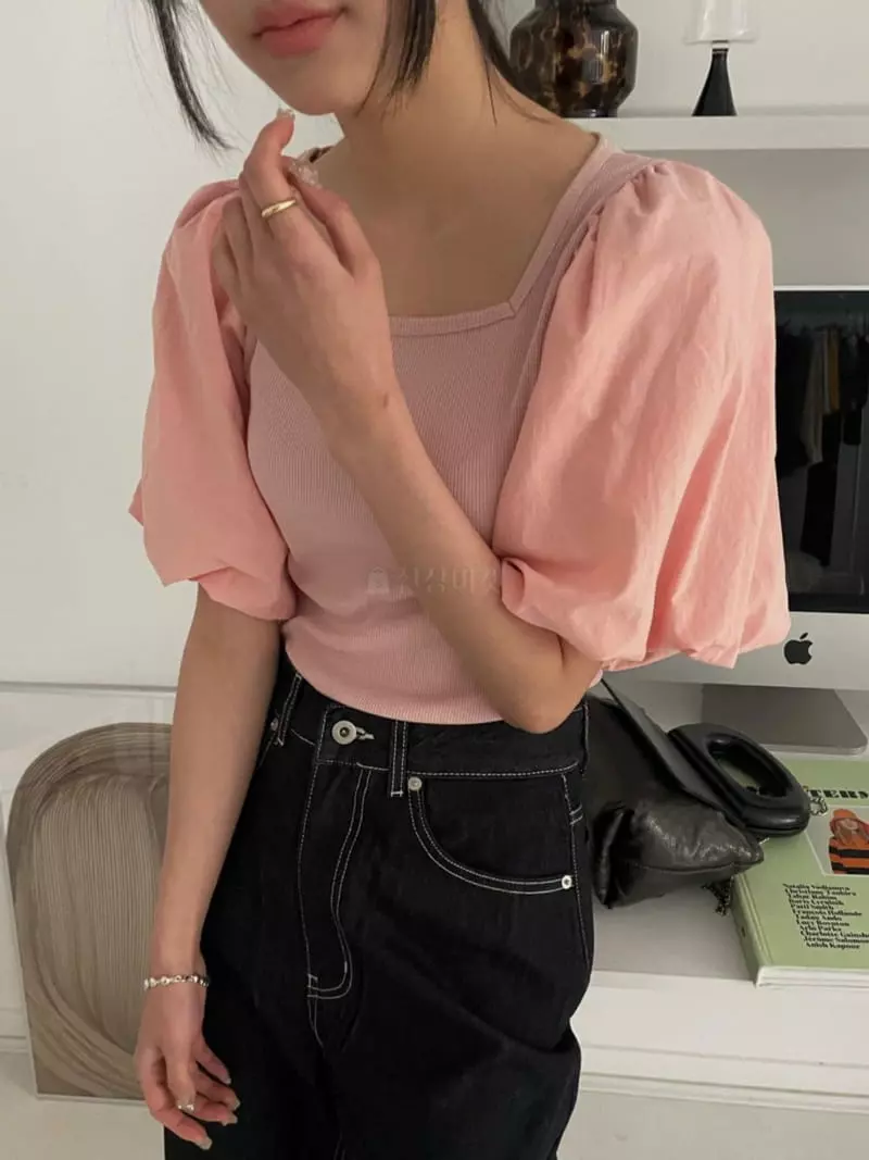 As Thought - Korean Women Fashion - #restrostyle - Square Tee - 3