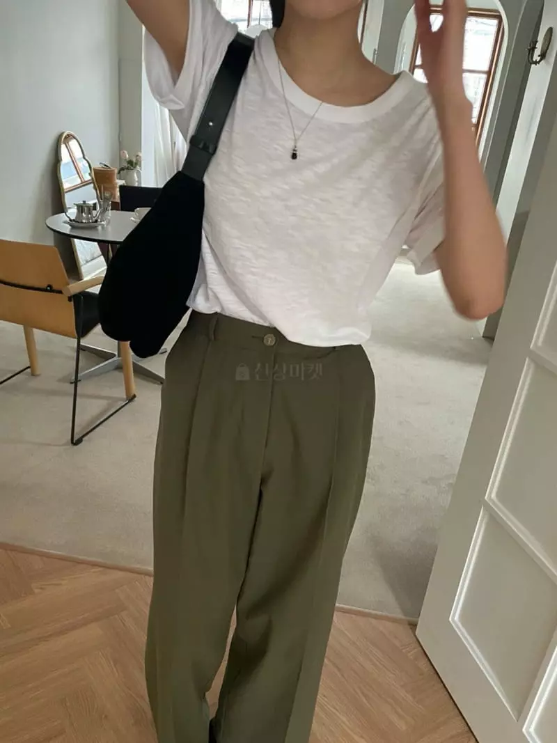 As Thought - Korean Women Fashion - #vintagekidsstyle - Roll-up Tee - 3