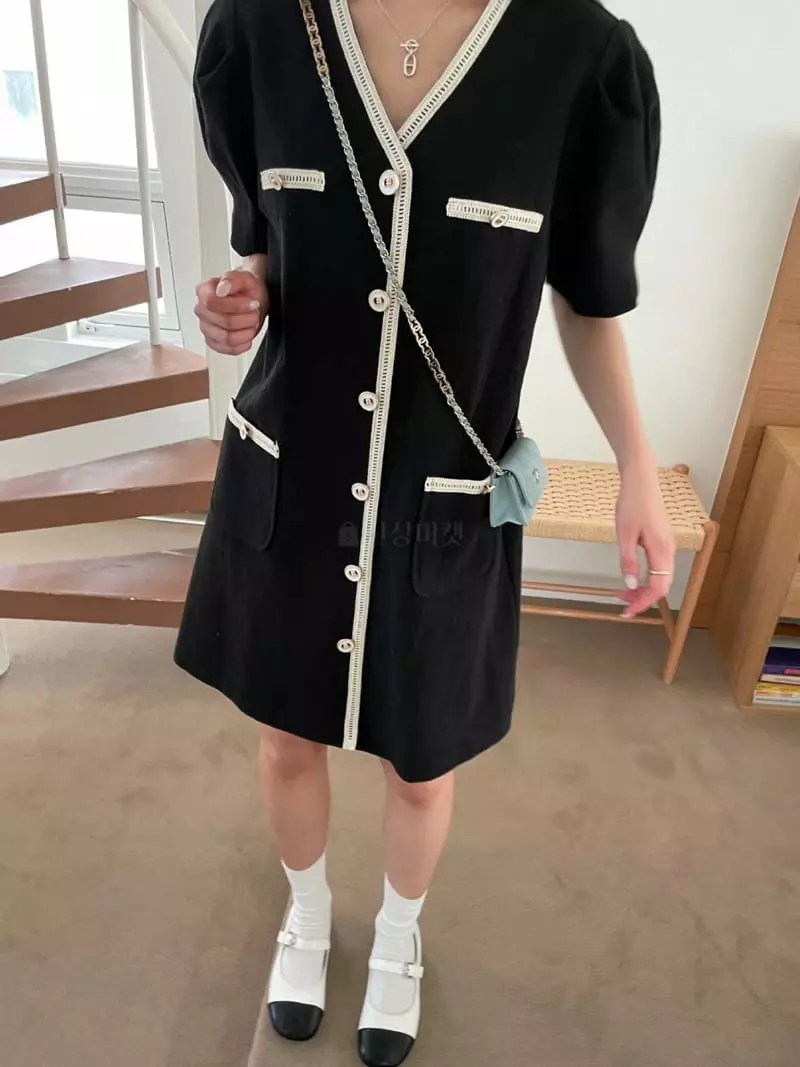 As Thought - Korean Women Fashion - #momslook - Twid One-piece - 4