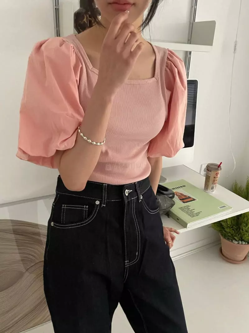 As Thought - Korean Women Fashion - #womensfashion - Tulip Puff Blouse - 3
