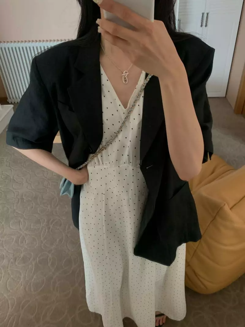 As Thought - Korean Women Fashion - #womensfashion - V Neck Shirring One-piece - 3