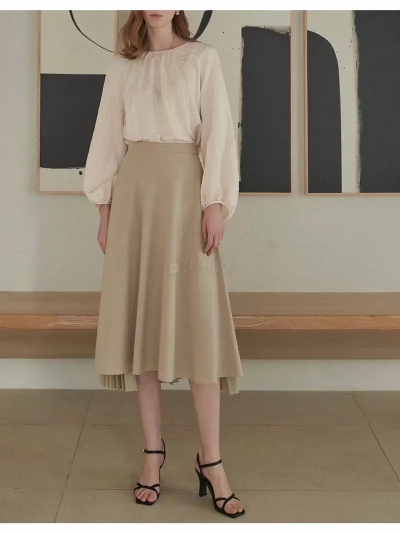 Ave29 - Korean Women Fashion - #momslook - Unbal Wrinkle Skirt