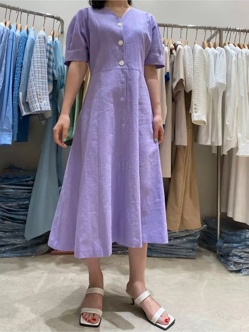 Ave29 - Korean Women Fashion - #momslook - V Neck Puff One-piece - 10