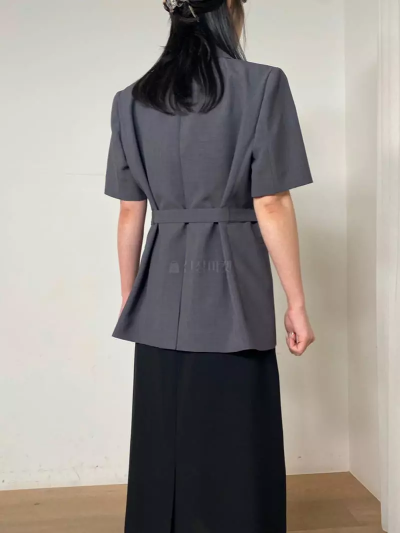Ave29 - Korean Women Fashion - #momslook - Belted Half Jacket - 12
