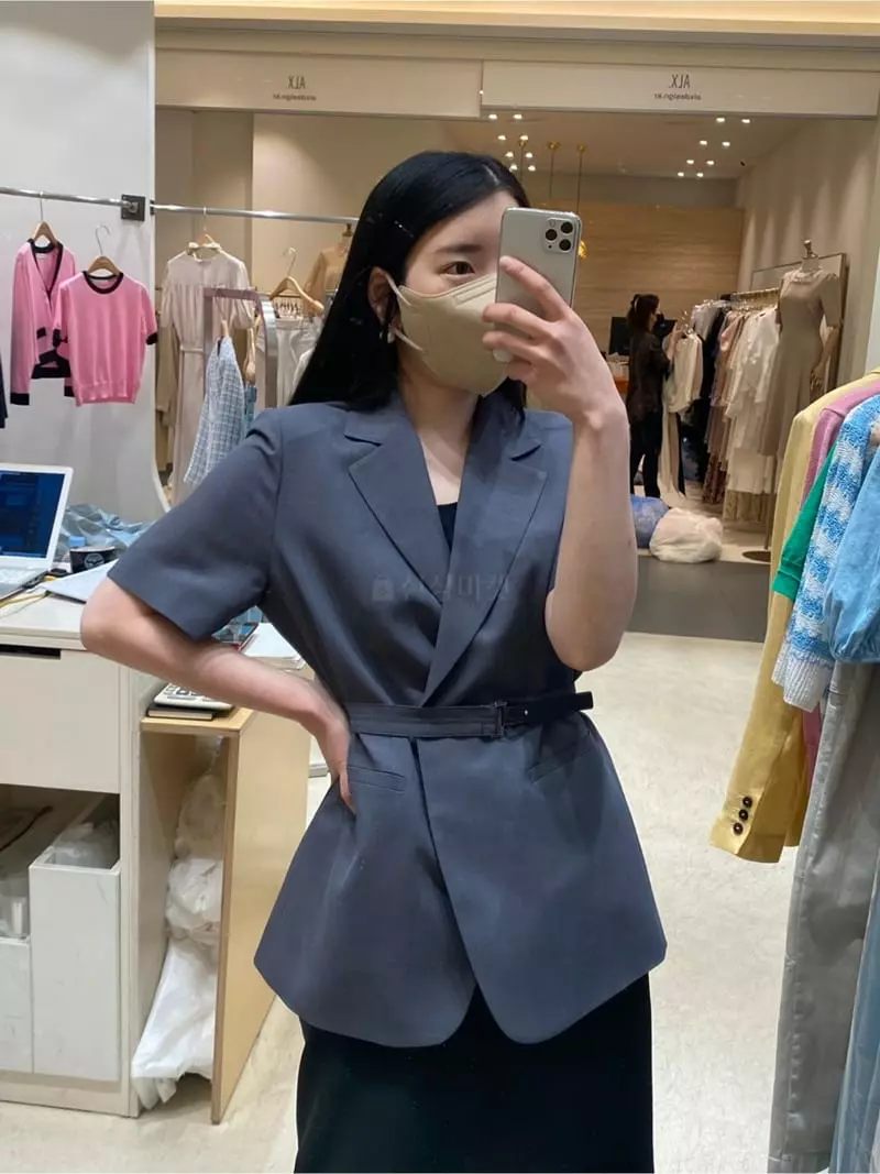 Ave29 - Korean Women Fashion - #womensfashion - Belted Half Jacket - 4