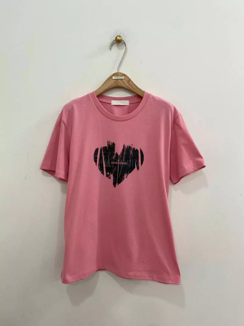 Ave29 - Korean Women Fashion - #momslook - Heart Saint Tee - 2