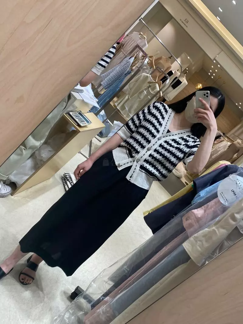 Ave29 - Korean Women Fashion - #momslook - Stripes Half Cardigan