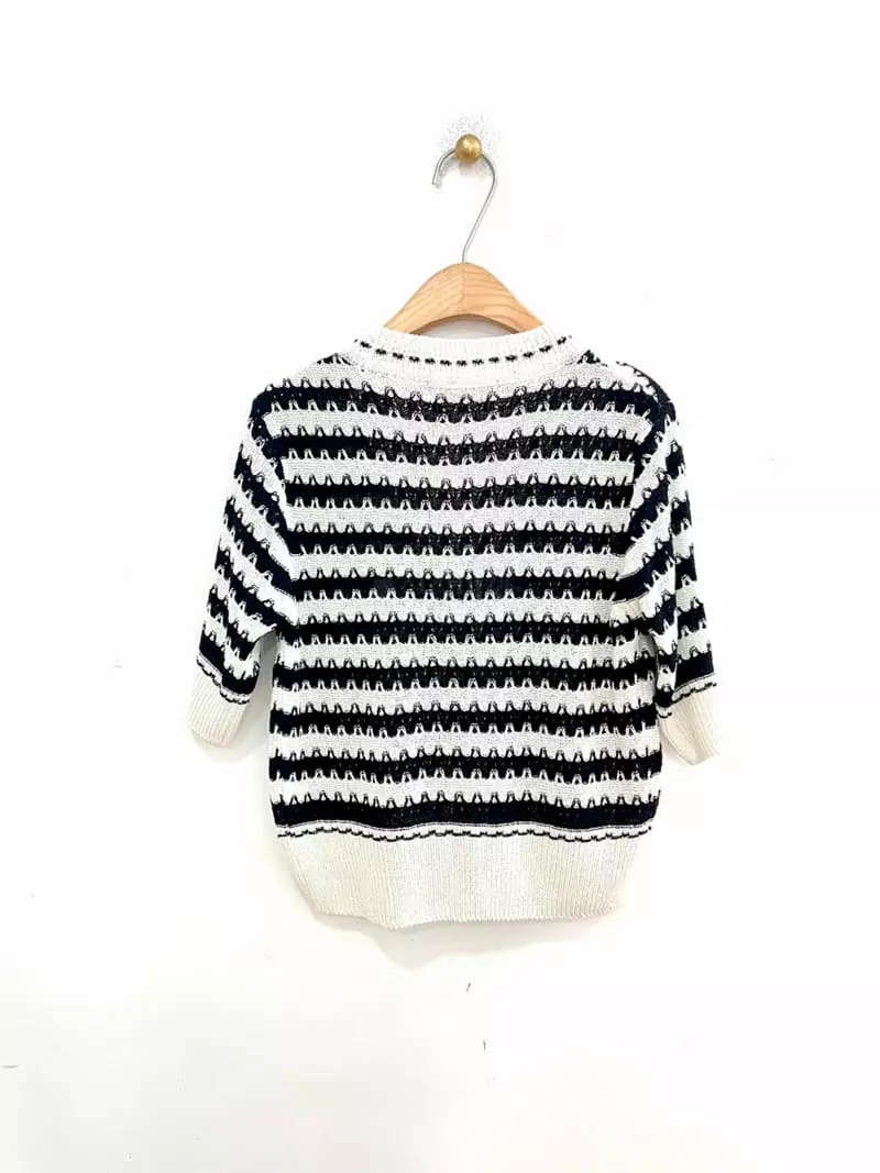 Ave29 - Korean Women Fashion - #momslook - Stripes Half Cardigan - 5