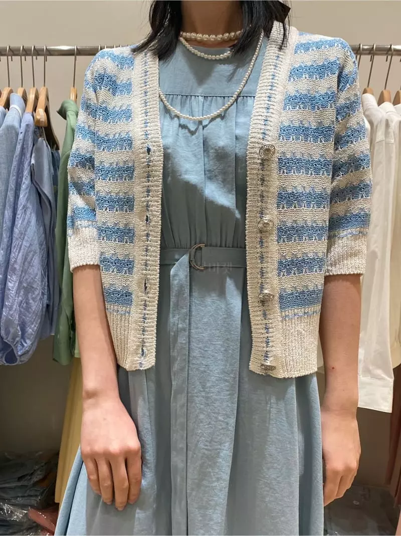 Ave29 - Korean Women Fashion - #restrostyle - Stripes Half Cardigan - 10