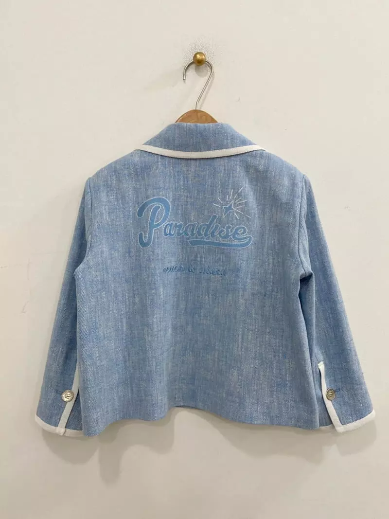 Ave29 - Korean Women Fashion - #romanticstyle - Embroidery Crop Jacket
