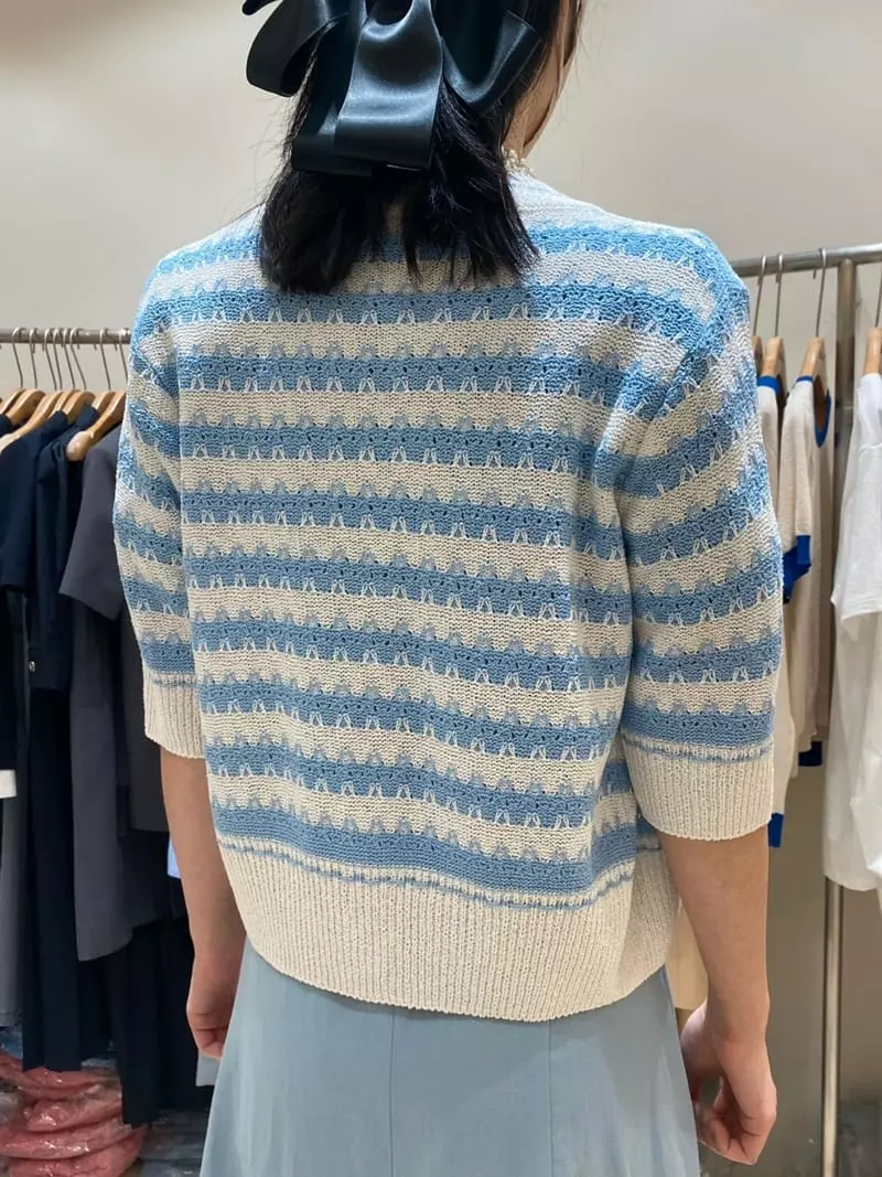 Ave29 - Korean Women Fashion - #shopsmall - Stripes Half Cardigan - 12