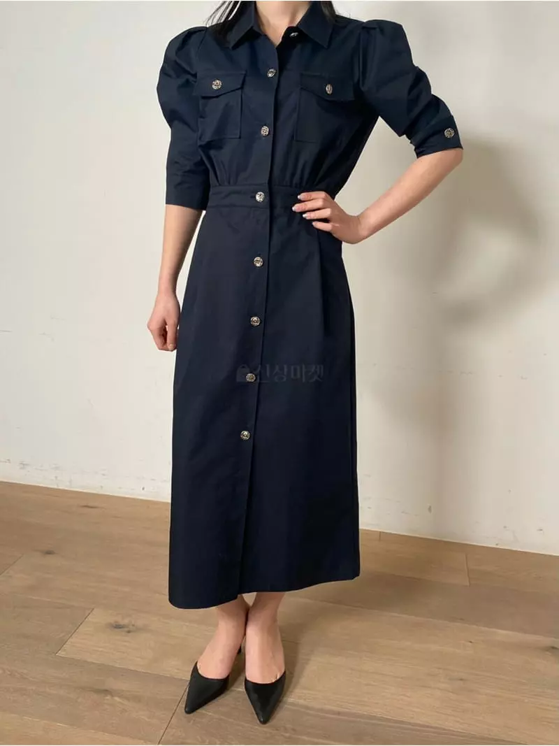 Ave29 - Korean Women Fashion - #thatsdarling - Puff Shirt One-piece