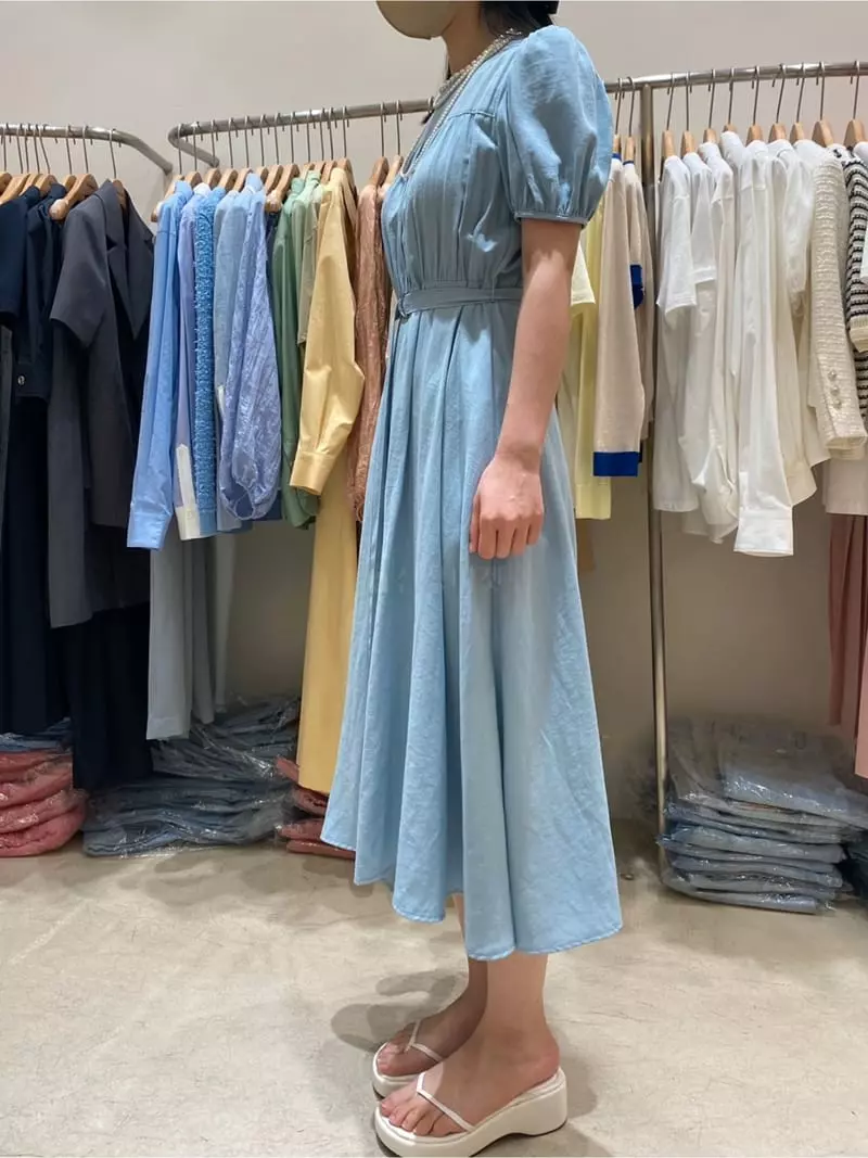 Ave29 - Korean Women Fashion - #vintageinspired - Round Unbal Long One-piece