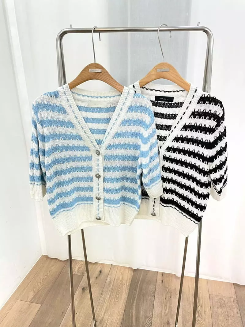 Ave29 - Korean Women Fashion - #vintageinspired - Stripes Half Cardigan - 7