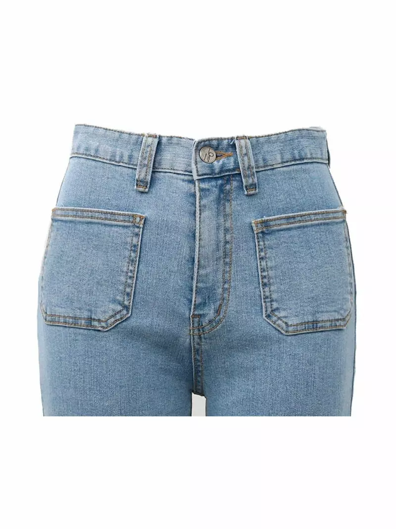 Ave29 - Korean Women Fashion - #vintageinspired - Pocket Jeans - 2