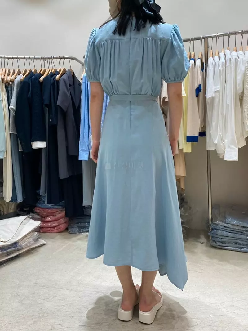 Ave29 - Korean Women Fashion - #vintagekidsstyle - Round Unbal Long One-piece - 2