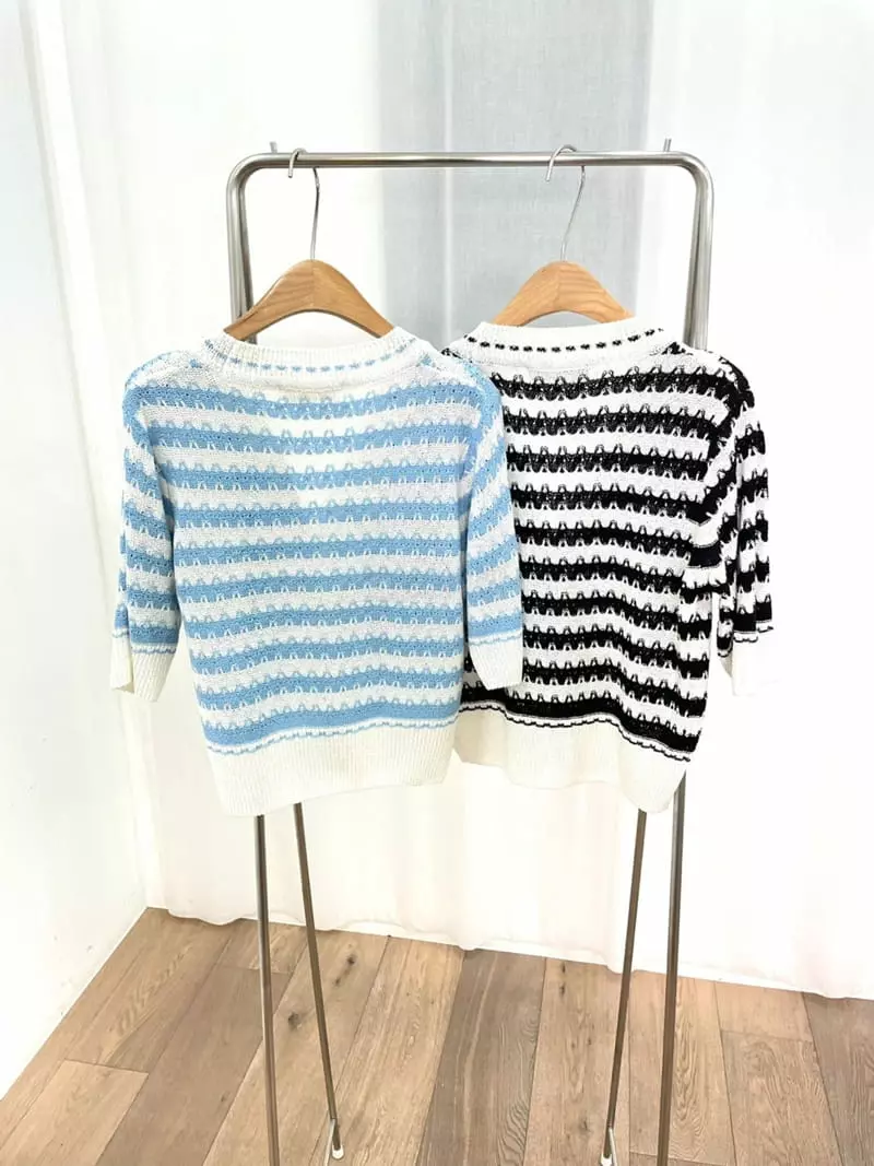 Ave29 - Korean Women Fashion - #vintagekidsstyle - Stripes Half Cardigan - 8