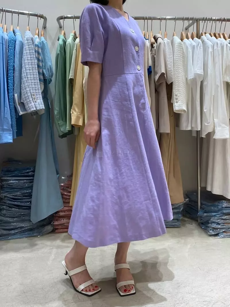 Ave29 - Korean Women Fashion - #womensfashion - V Neck Puff One-piece