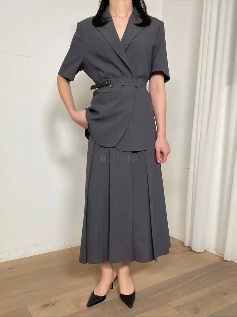 Ave29 - Korean Women Fashion - #womensfashion - Banding pleats Skirt - 12