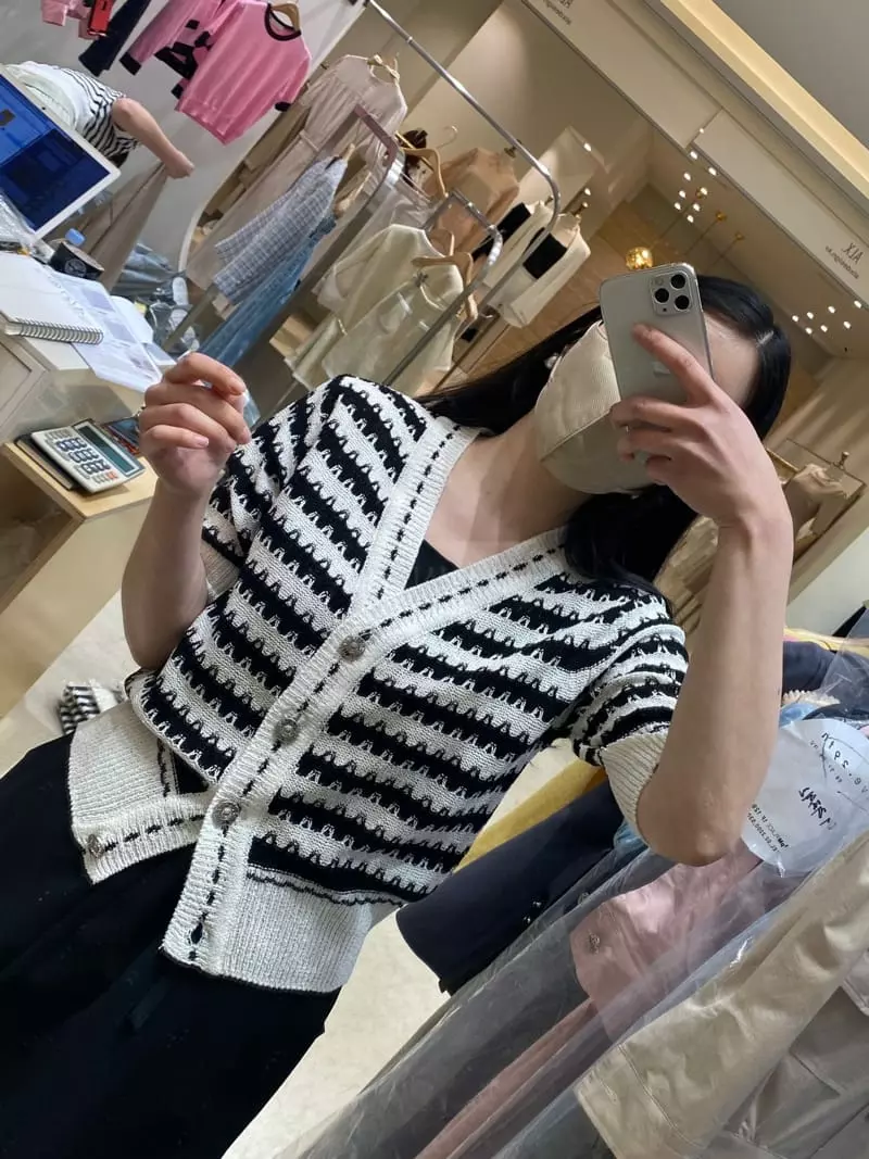 Ave29 - Korean Women Fashion - #womensfashion - Stripes Half Cardigan - 2