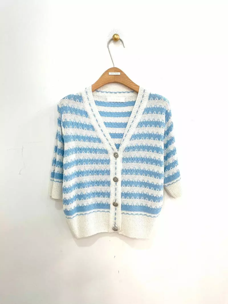 Ave29 - Korean Women Fashion - #womensfashion - Stripes Half Cardigan - 6