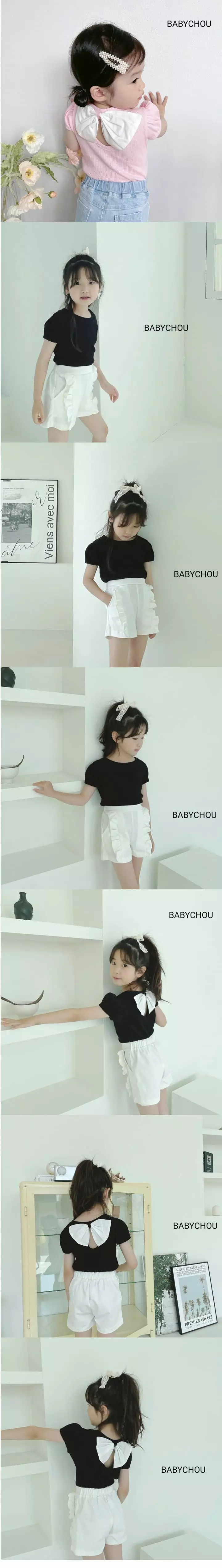 Babychou - Korean Children Fashion - #Kfashion4kids - Back Ribbon Tee - 3