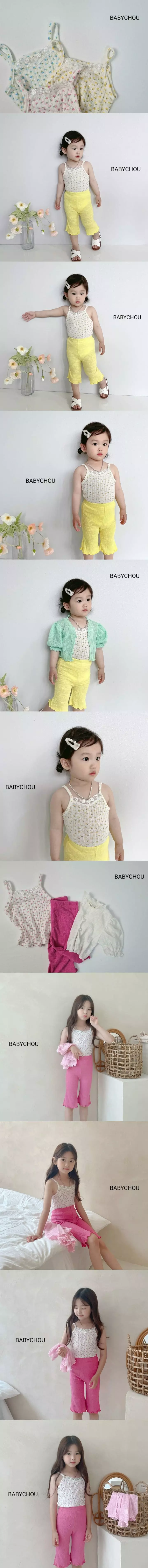 Babychou - Korean Children Fashion - #Kfashion4kids - Small Flower Sleeveless - 2
