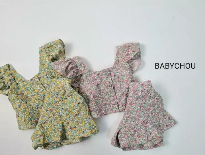 Babychou - Korean Children Fashion - #kidsshorts - Bijou Top Bottom Set
