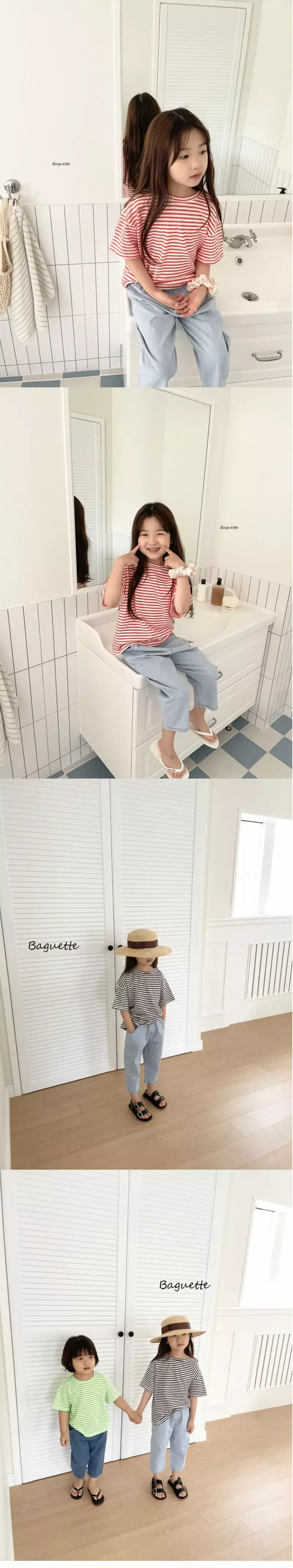 Baguette - Korean Children Fashion - #designkidswear - Tok Tok Stripes Tee - 4
