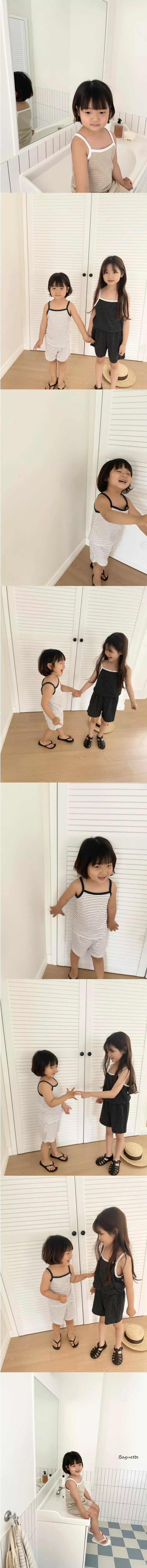 Baguette - Korean Children Fashion - #minifashionista - Stripes Top Bottom Set - 3