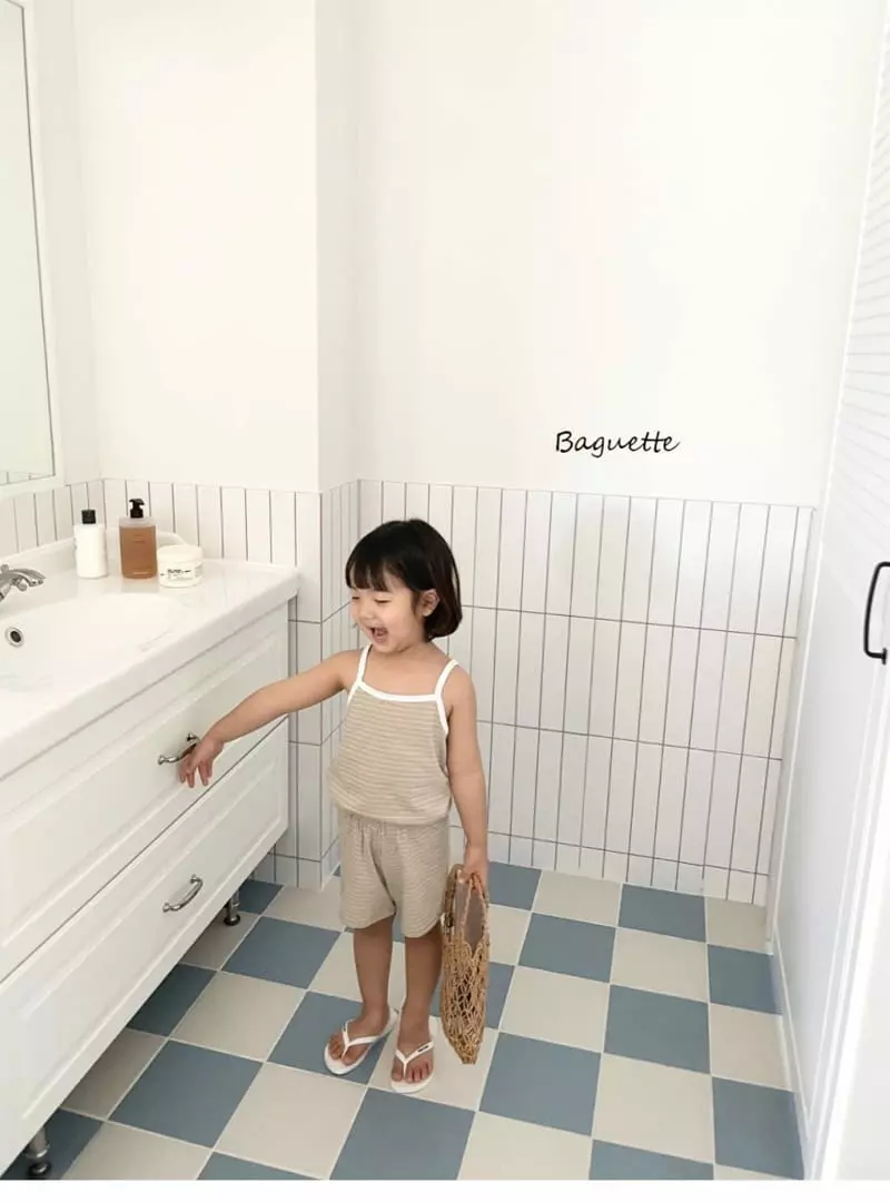 Baguette - Korean Children Fashion - #minifashionista - Stripes Top Bottom Set - 4