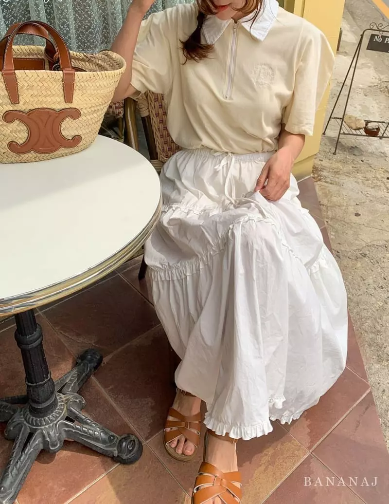 Banana J - Korean Women Fashion - #momslook - Mom Shine Collar Tee - 7