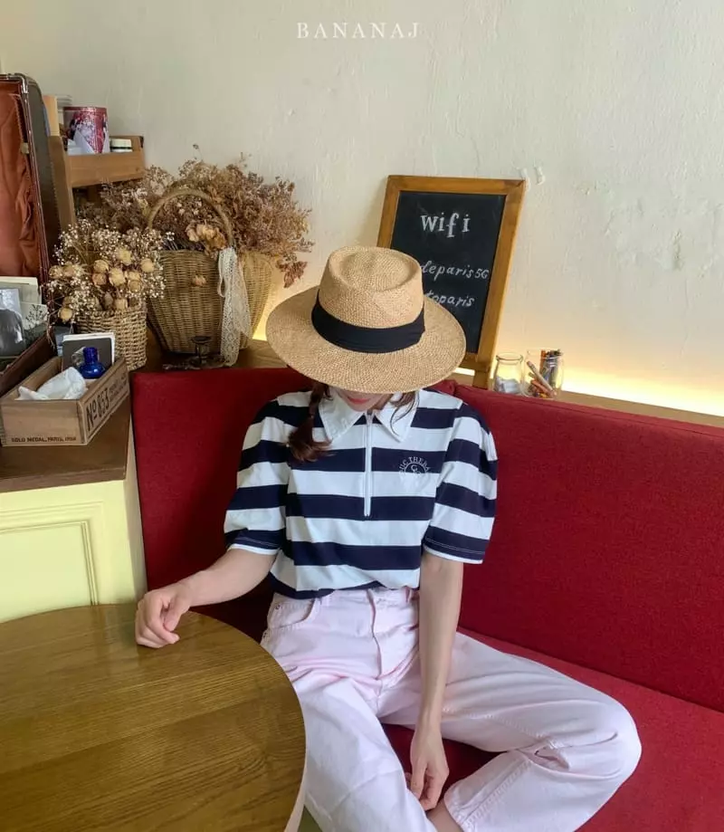 Banana J - Korean Women Fashion - #thelittlethings - Mom Shine Collar Tee - 2