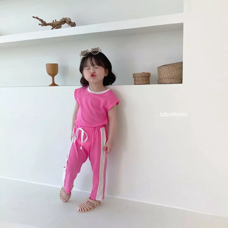 Bbonchu - Korean Children Fashion - #Kfashion4kids - Cooling Color Top Bottom Set - 12