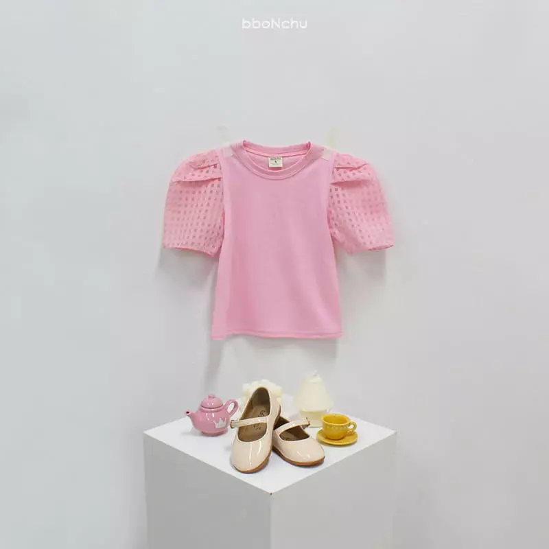 Bbonchu - Korean Children Fashion - #Kfashion4kids - Puff Check Tee - 2