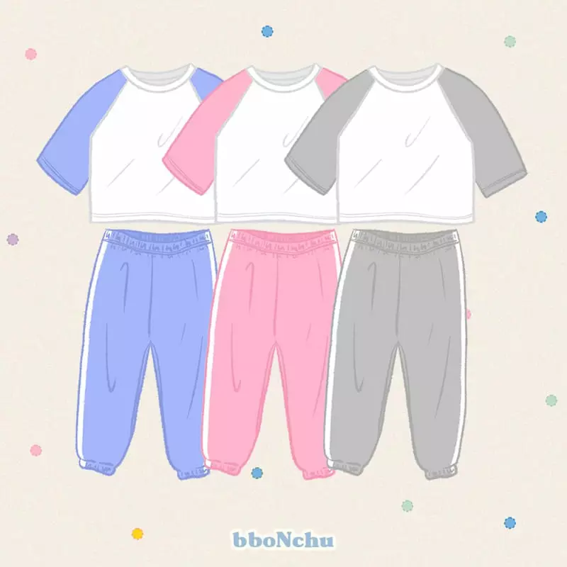 Bbonchu - Korean Children Fashion - #Kfashion4kids - More Top Bottom Set - 10