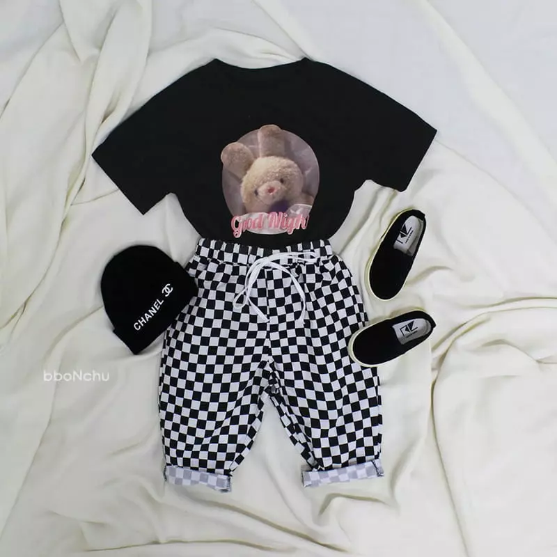 Bbonchu - Korean Children Fashion - #Kfashion4kids - Check Baggy Pants - 7