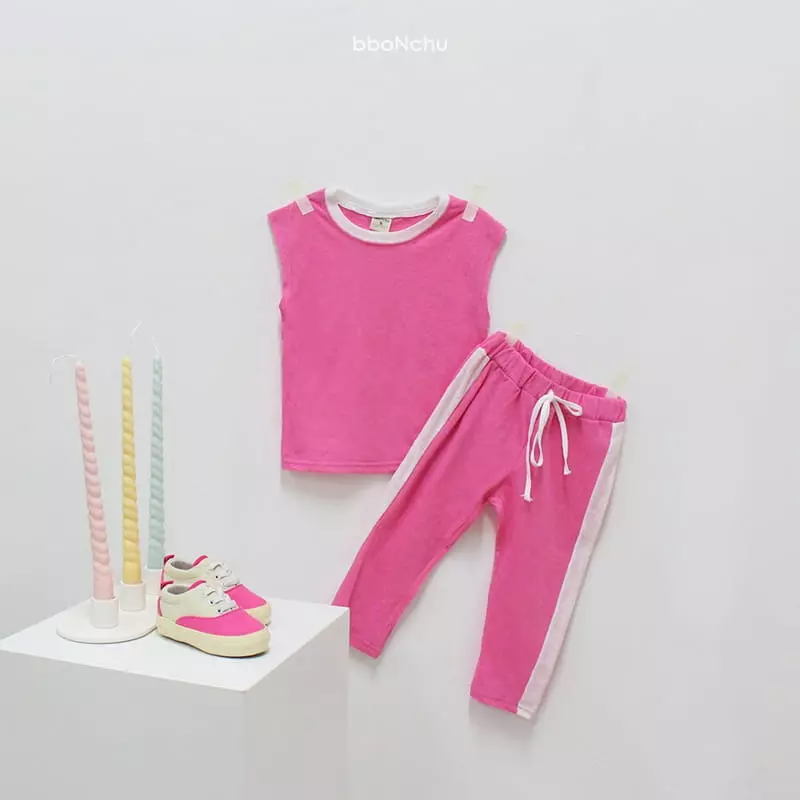 Bbonchu - Korean Children Fashion - #childofig - Cooling Color Top Bottom Set - 3