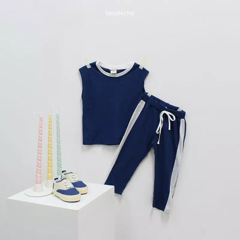 Bbonchu - Korean Children Fashion - #childofig - Cooling Color Top Bottom Set - 4