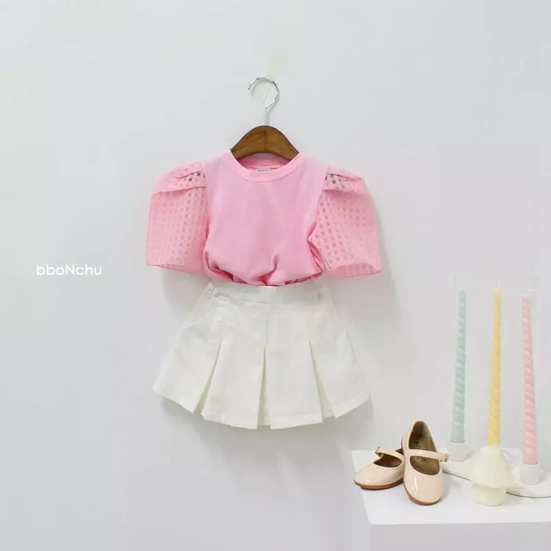 Bbonchu - Korean Children Fashion - #childofig - Puff Check Tee - 8