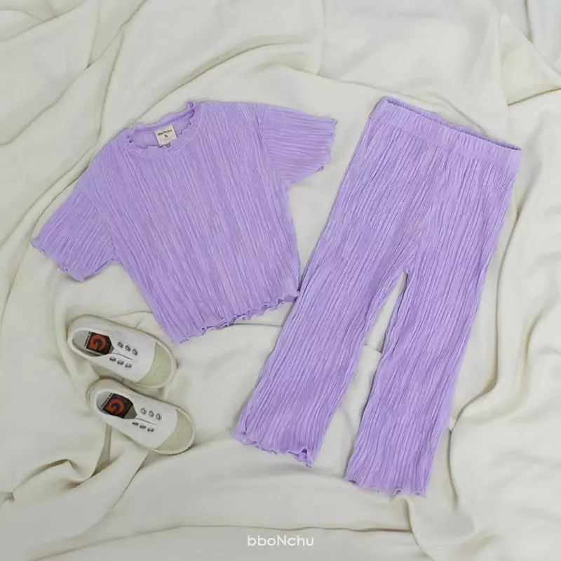 Bbonchu - Korean Children Fashion - #childofig - Chu Chu Pleats Top Bottom Set - 2
