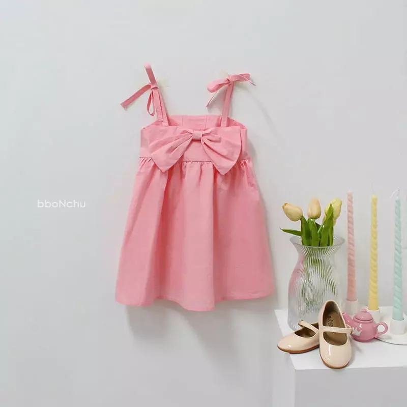 Bbonchu - Korean Children Fashion - #childrensboutique - Big Ribbon One-piece - 2