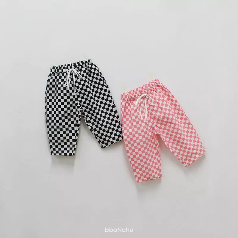 Bbonchu - Korean Children Fashion - #designkidswear - Check Baggy Pants