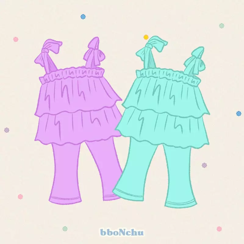Bbonchu - Korean Children Fashion - #discoveringself - Cancan Top Bottom Set - 8